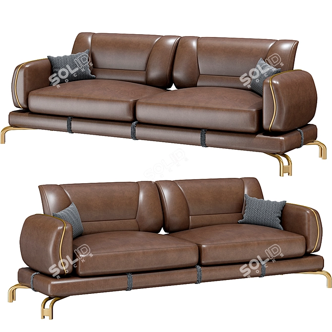 Elegant Elsa Sofa: Immerse in 3D Comfort 3D model image 1