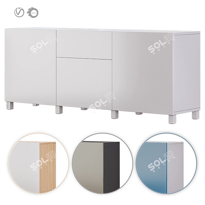 IKEA BESTA БЕСТО 1: Stylish 180cm TV Stand 3D model image 1