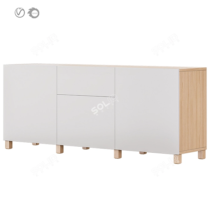 IKEA BESTA БЕСТО 1: Stylish 180cm TV Stand 3D model image 2