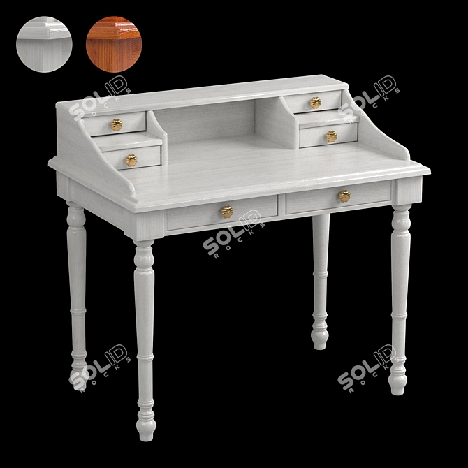 Modern Wood Dining Table 3D model image 1
