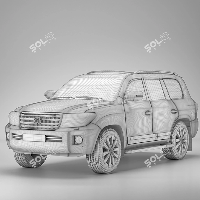 Luxury Land Cruiser 200: Powerful and Versatile SUV 3D model image 4