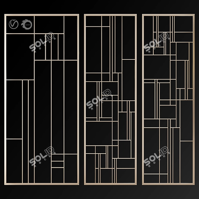 Modern Art Deco Panel 3D model image 1