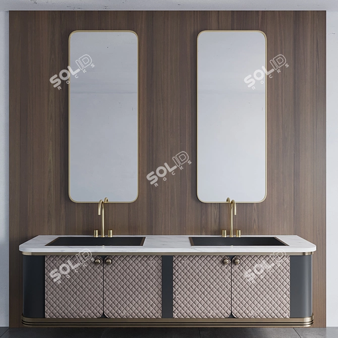 Sleek Bathroom Furniture Set 3D model image 1
