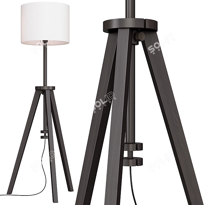 Lauters Floor Lamp - Elegant Brown Oak and White Design 3D model image 1