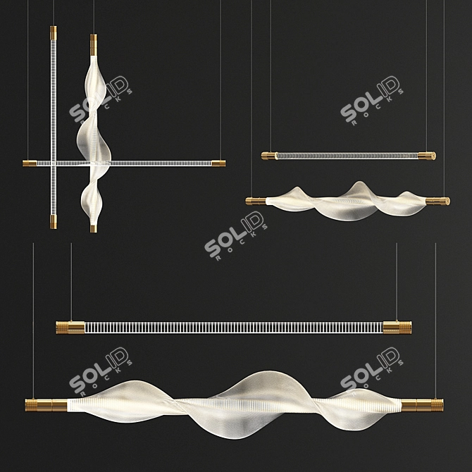 Modern Vapor Light Fixture - 100cm Length 3D model image 1