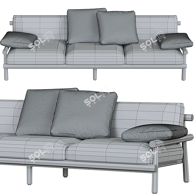 Sleek B&B Italia Ayana Sofa 3D model image 4