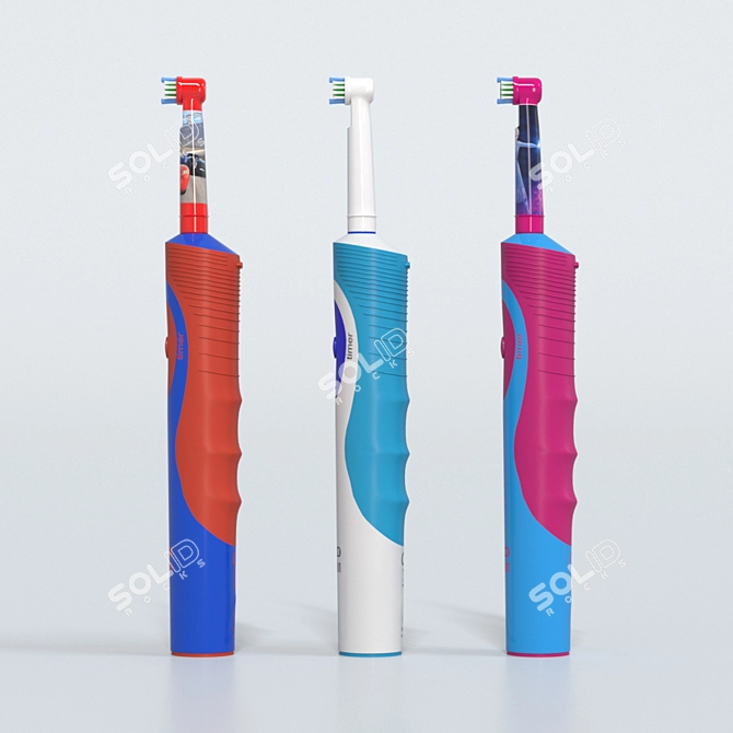 Oral-B Vitality Electric Toothbrush - Classic White and 2 for Kids 3D model image 6