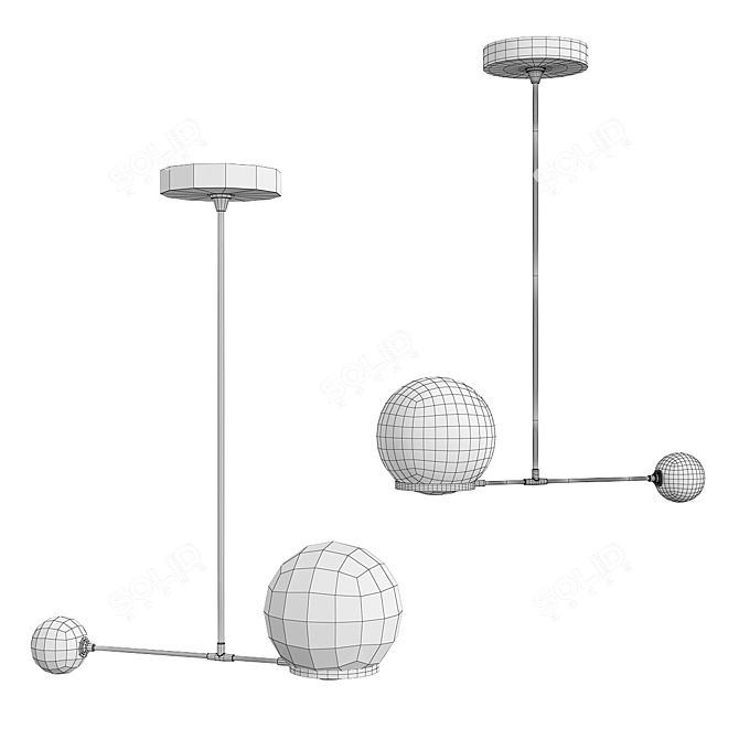 Elegant Balance Table Lamp 3D model image 2