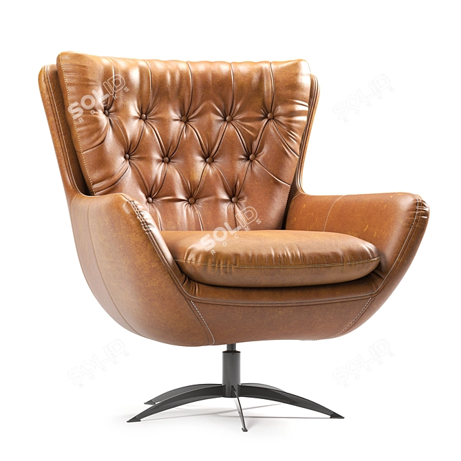 Luxury Wells Leather Armchair 3D model image 3