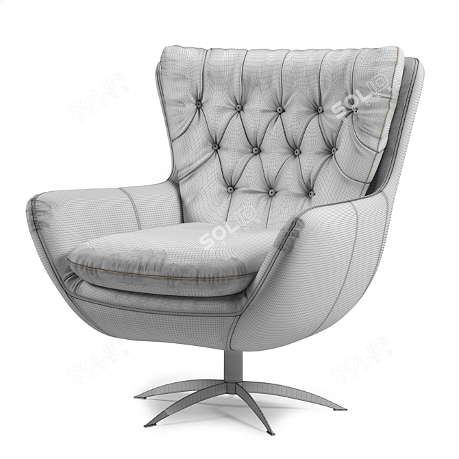 Luxury Wells Leather Armchair 3D model image 6