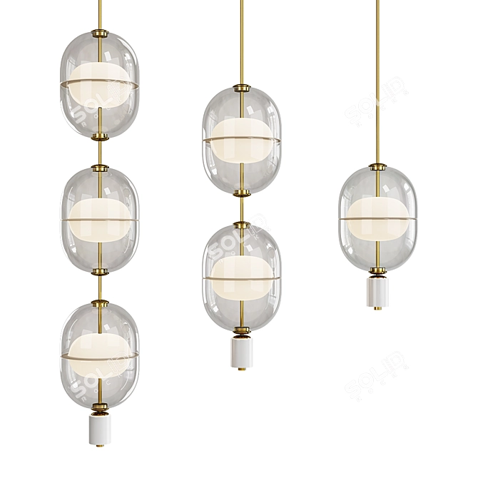 Elegant Modern Platte Pendant 3D model image 1