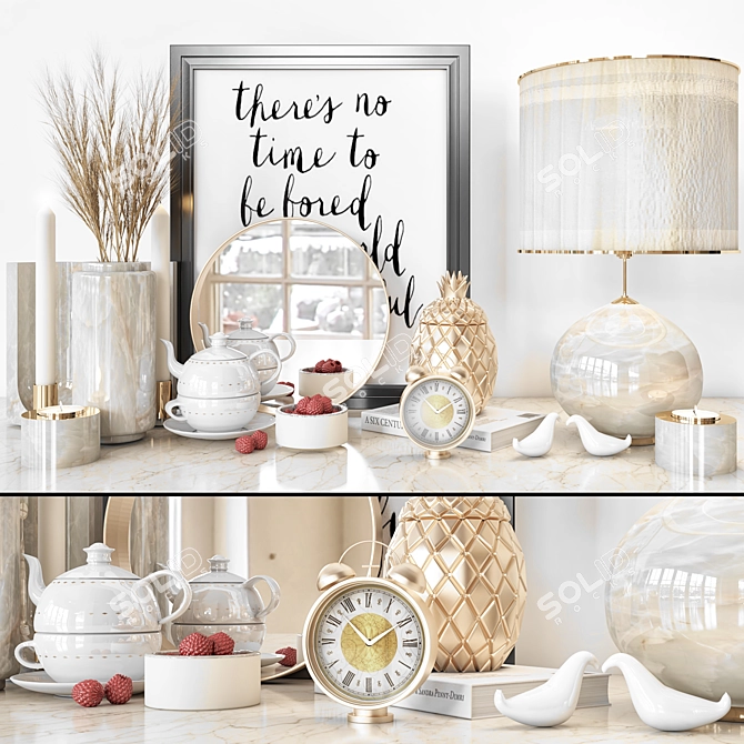 Elegant Decor Set 3D model image 1