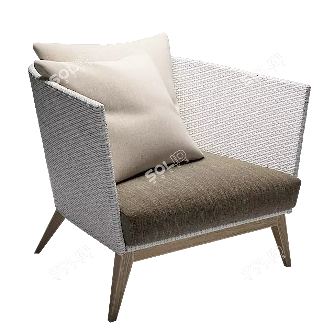 Aegis Rattan Lounge Chair: Elegant, Comfortable, and Durable 3D model image 1