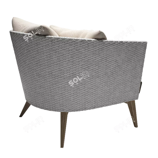 Aegis Rattan Lounge Chair: Elegant, Comfortable, and Durable 3D model image 2