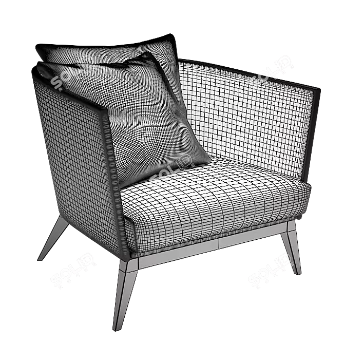 Aegis Rattan Lounge Chair: Elegant, Comfortable, and Durable 3D model image 5