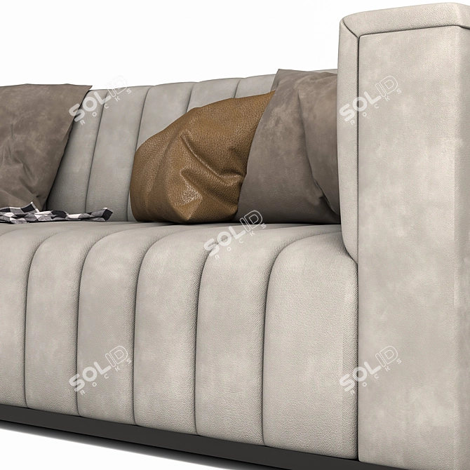 Elegant Velvet Tufted Sofa 3D model image 5