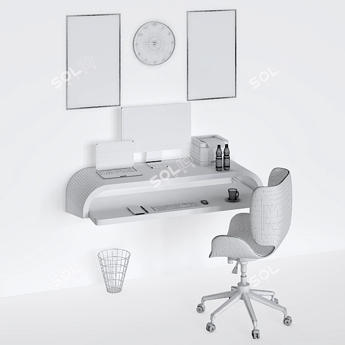 Modern Office Furniture Set 3D model image 4