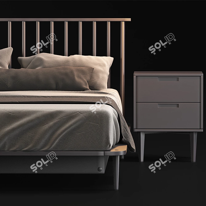 Modern Bed Living | Wayfair Home 3D model image 2