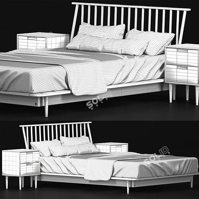 Modern Bed Living | Wayfair Home 3D model image 4