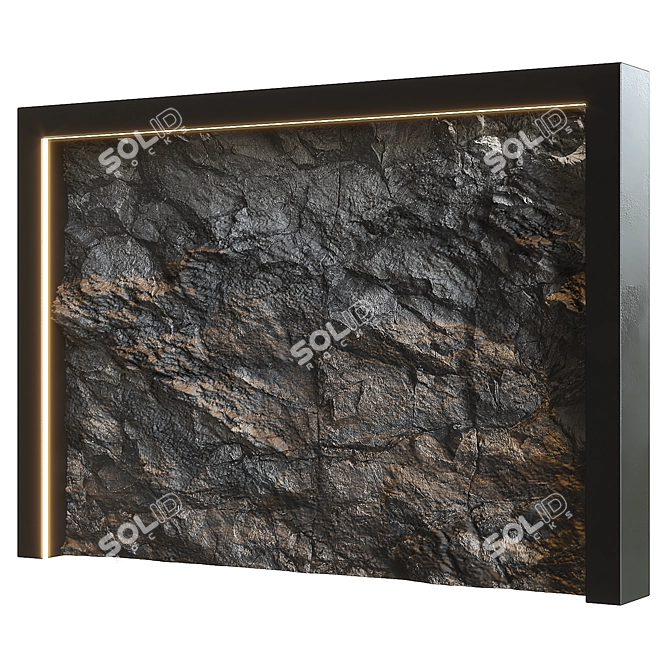 Natural Stone Wall: Authentic 3D Model 3D model image 4