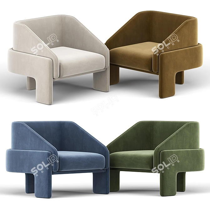 Modern LUNITE Chair by DOOQ 3D model image 2