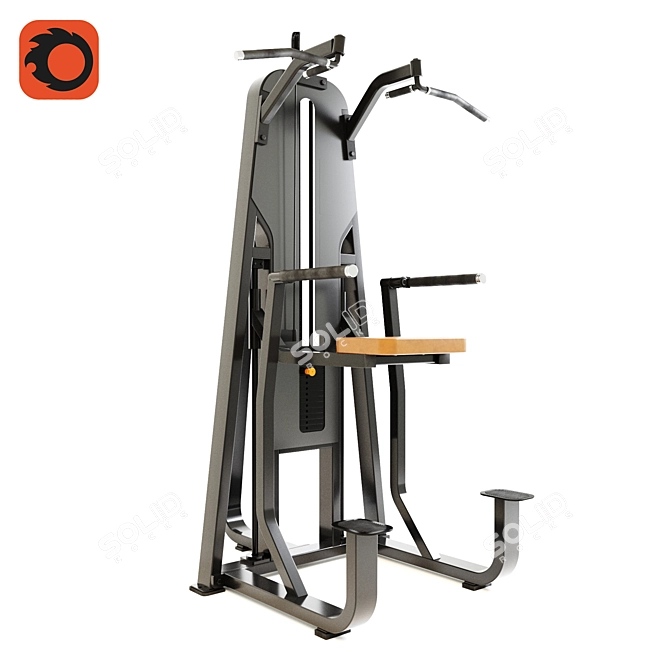 Versatile Dip/Chin Assist Gym Equipment 3D model image 3