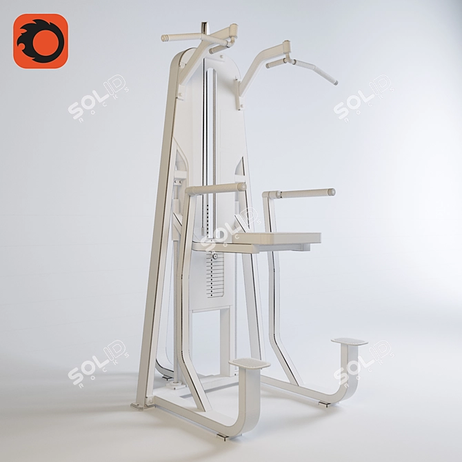 Versatile Dip/Chin Assist Gym Equipment 3D model image 4