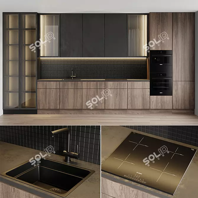 2-in-1 Kitchen Combo 3D model image 1