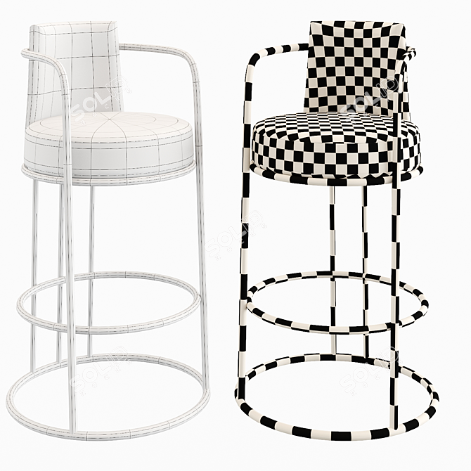 High-tech Designer Bar Stool: art-puf's Futuristic Elegance 3D model image 2