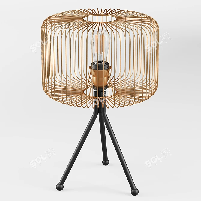 Aria Geometric Lantern Table Lamp 3D model image 1