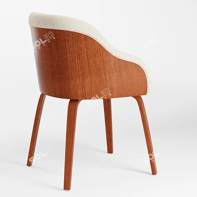 Stylish Mid-Century Bacci Chair 3D model image 3