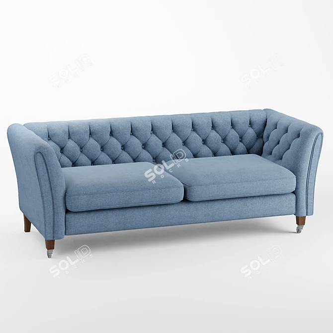 Elegant Chatsworth Button Back Sofa 3D model image 1