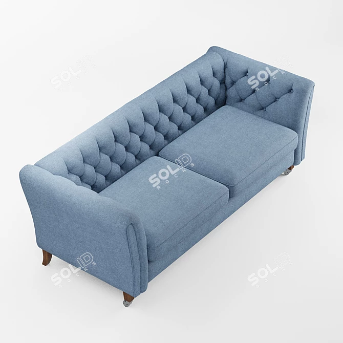 Elegant Chatsworth Button Back Sofa 3D model image 3