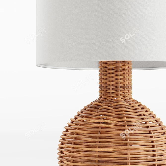 Boho Chic Wicker Table Lamp 3D model image 4