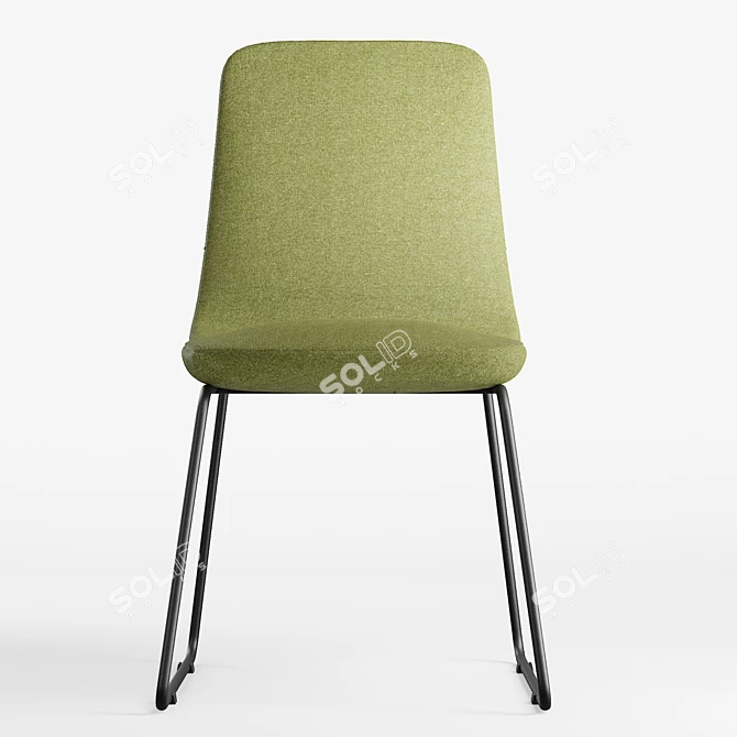 Sleek Metal Dining Chairs 3D model image 2