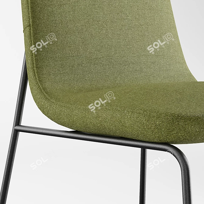 Sleek Metal Dining Chairs 3D model image 5