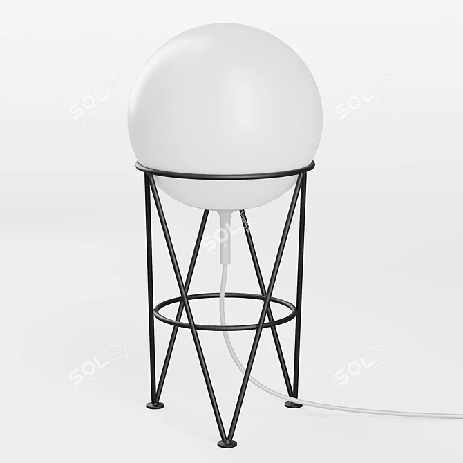 Architectural Globe Table Lamp 3D model image 1