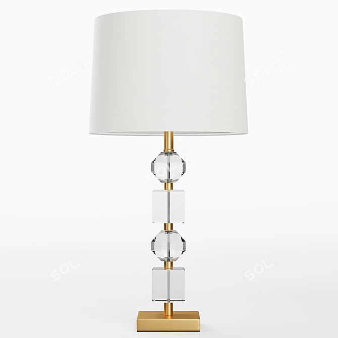 Elegant Glass Table Lamp 3D model image 2