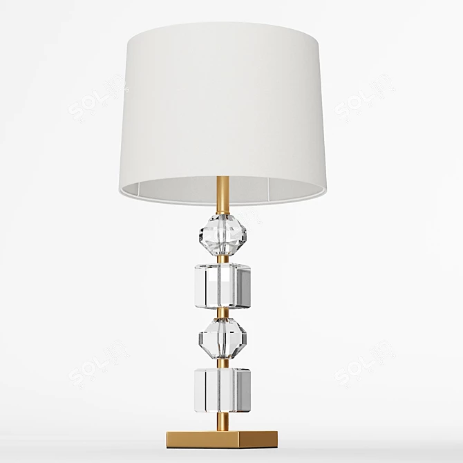 Elegant Glass Table Lamp 3D model image 4
