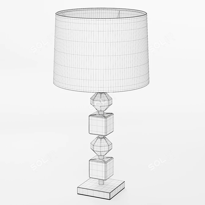 Elegant Glass Table Lamp 3D model image 6