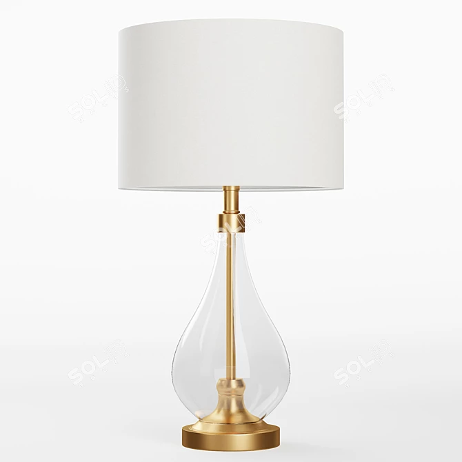 Elegant Glass Bottom Zara Lamp 3D model image 1