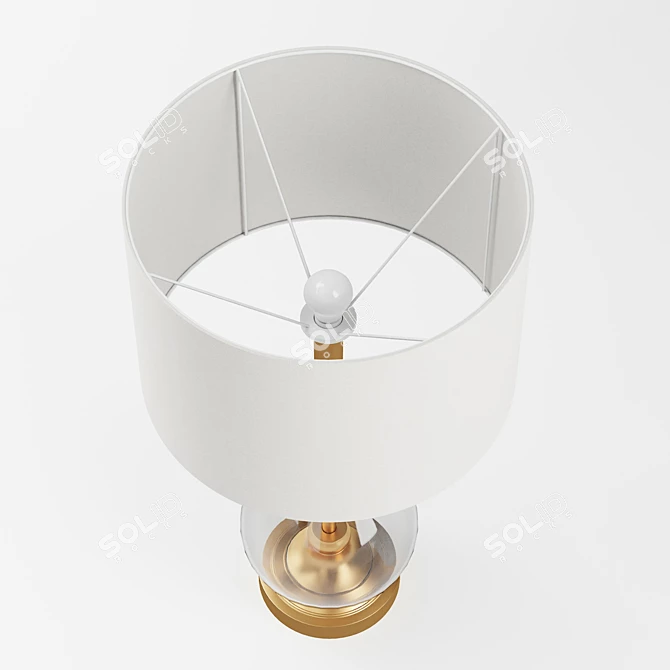 Elegant Glass Bottom Zara Lamp 3D model image 3