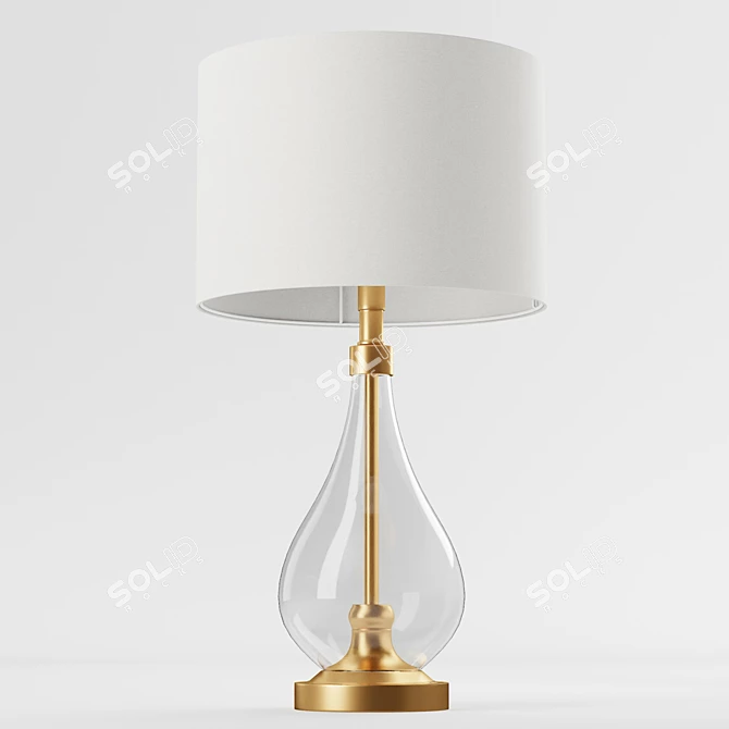 Elegant Glass Bottom Zara Lamp 3D model image 5