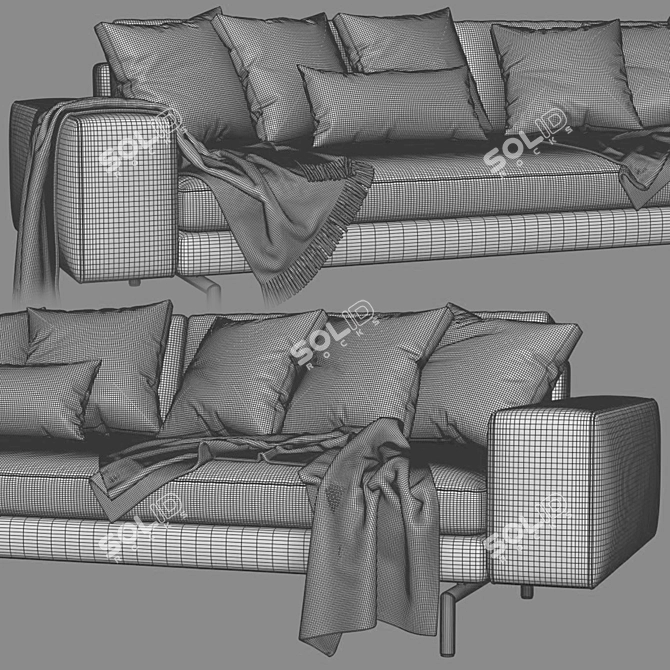 Elegant Verzelloni Irving Sofa 3D model image 4