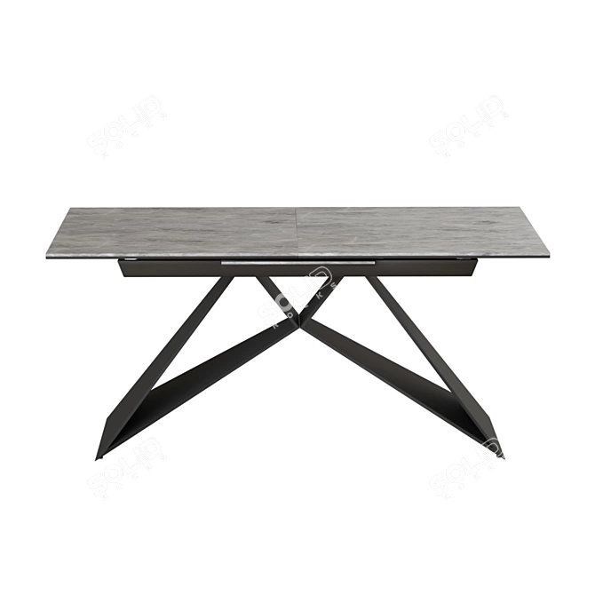 Elegant Grey Ambassador Dining Table 3D model image 2