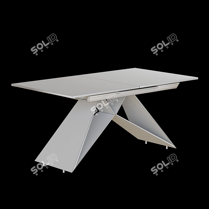 Elegant Grey Ambassador Dining Table 3D model image 4