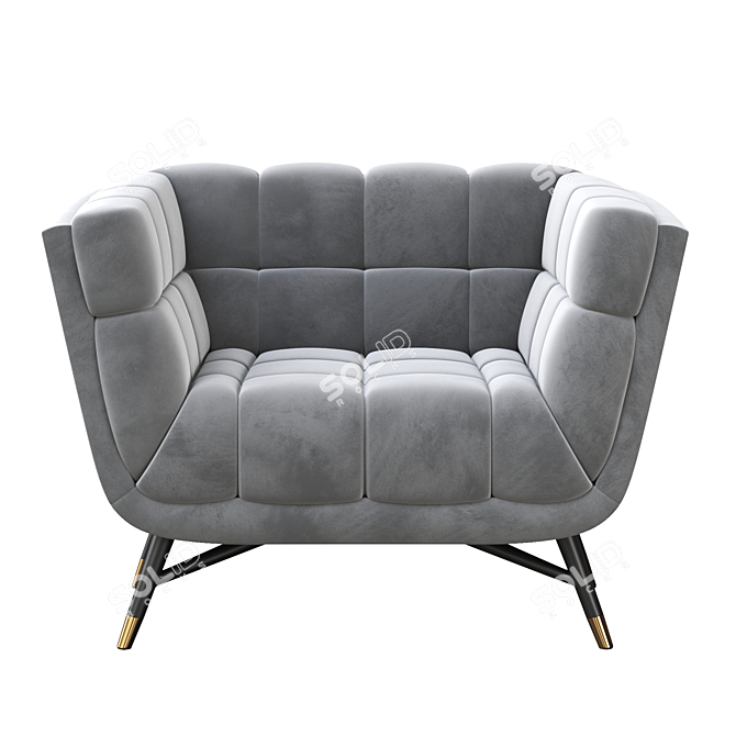 Elegant Velvet Armchair: Adept Performance 3D model image 2