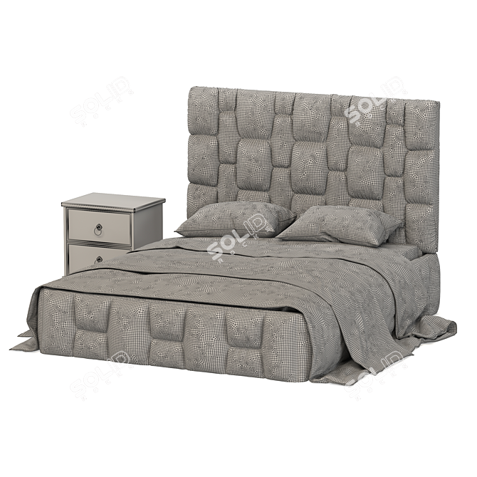 Vinchenzo Quad Mesh Bed: Stunning Geometry and Textures 3D model image 4