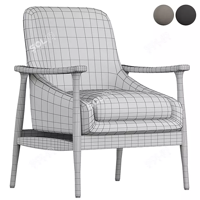 Modern Armchair: Desmond 3D model image 5