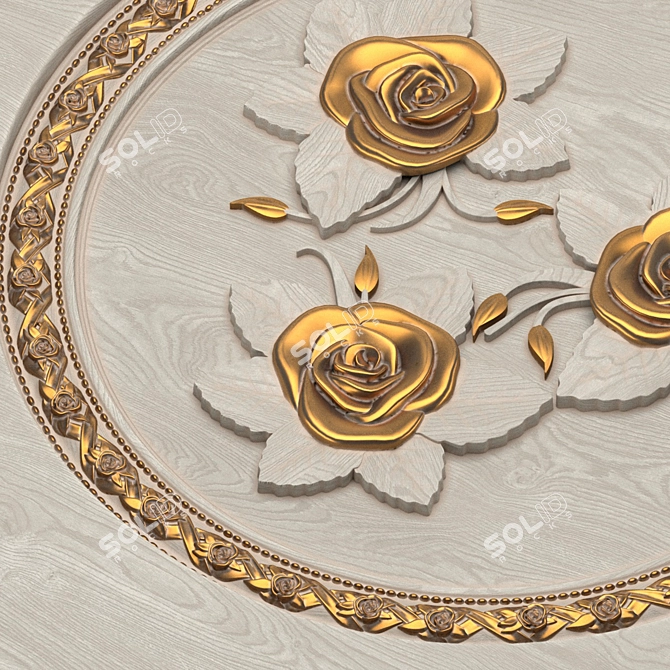 Round Roses Table (1100x743 mm) 3D model image 4